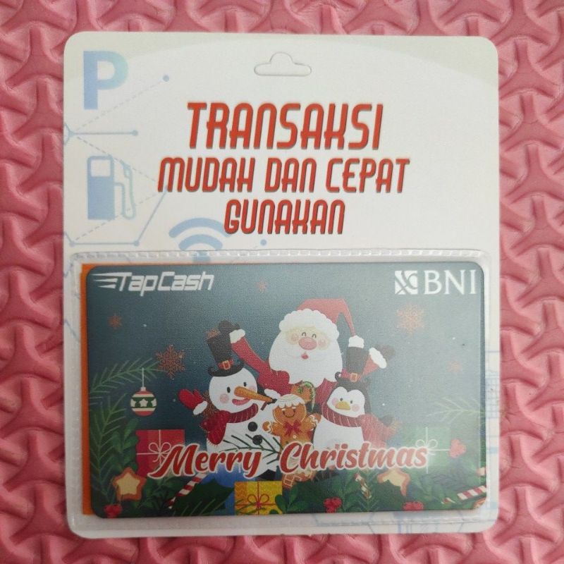 Kartu BNI Tapcash edisi Natal Merry Christmas - Santa Clause Green Edition ORI /Like eMONEY eTOLL Flazz or Brizzi