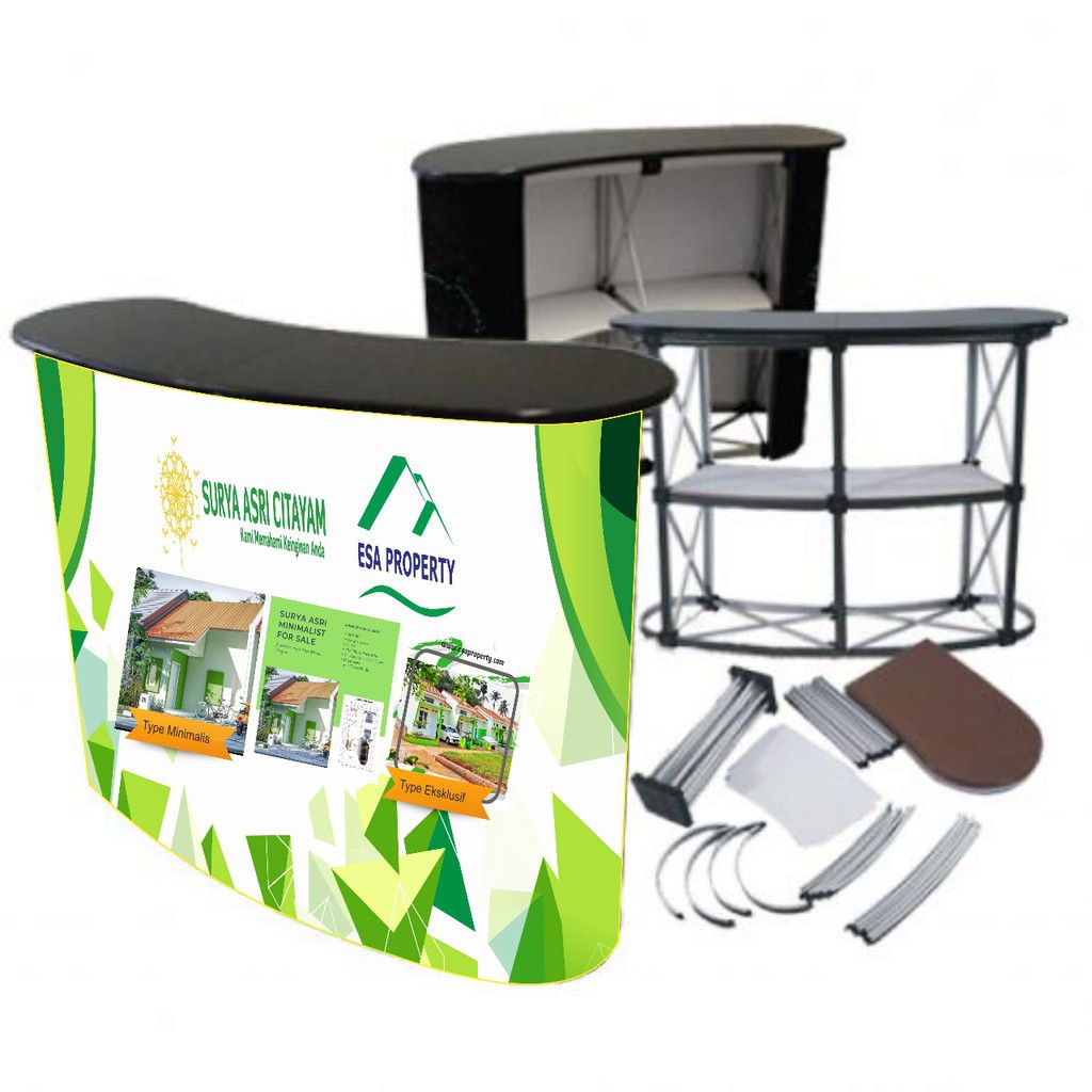 Pop Up Table Curve Staight Jakarta Booth Portable Meja