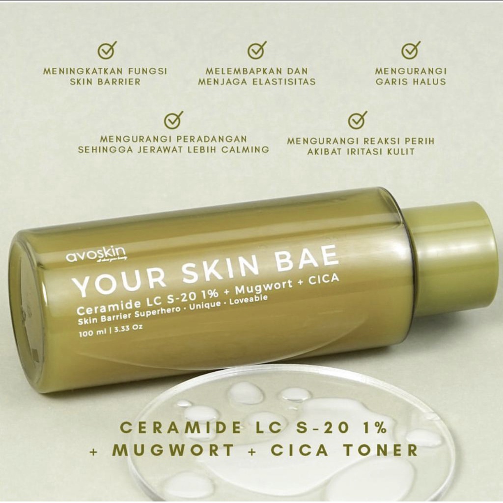 Avoskin Your Skin Bae Mugwort Series 30ml &amp; 100ml YSB cica panthenol serum &amp; toner