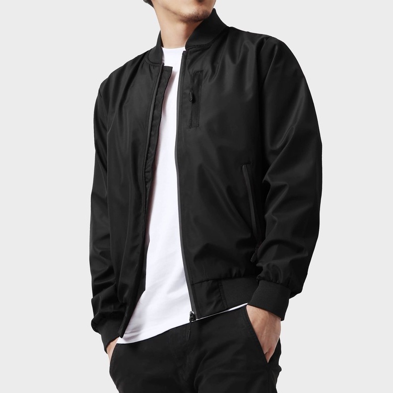 Crush Jaket Bomber Pria Hitam / Bomber Jacket Premium Taslan