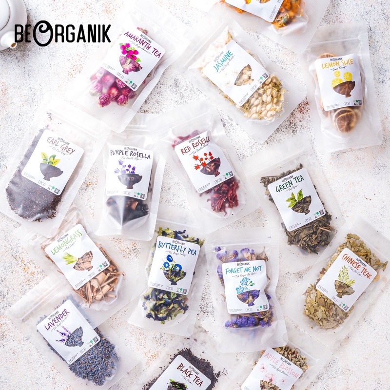 

Teh Premium Beorganik Original - Butterfly pea tea - Teh bunga telang - Krisantemum - Lemon kering - Dried lemon slice - Calendula tea - Lavender tea - Forget me not tea - Apple blossom tea