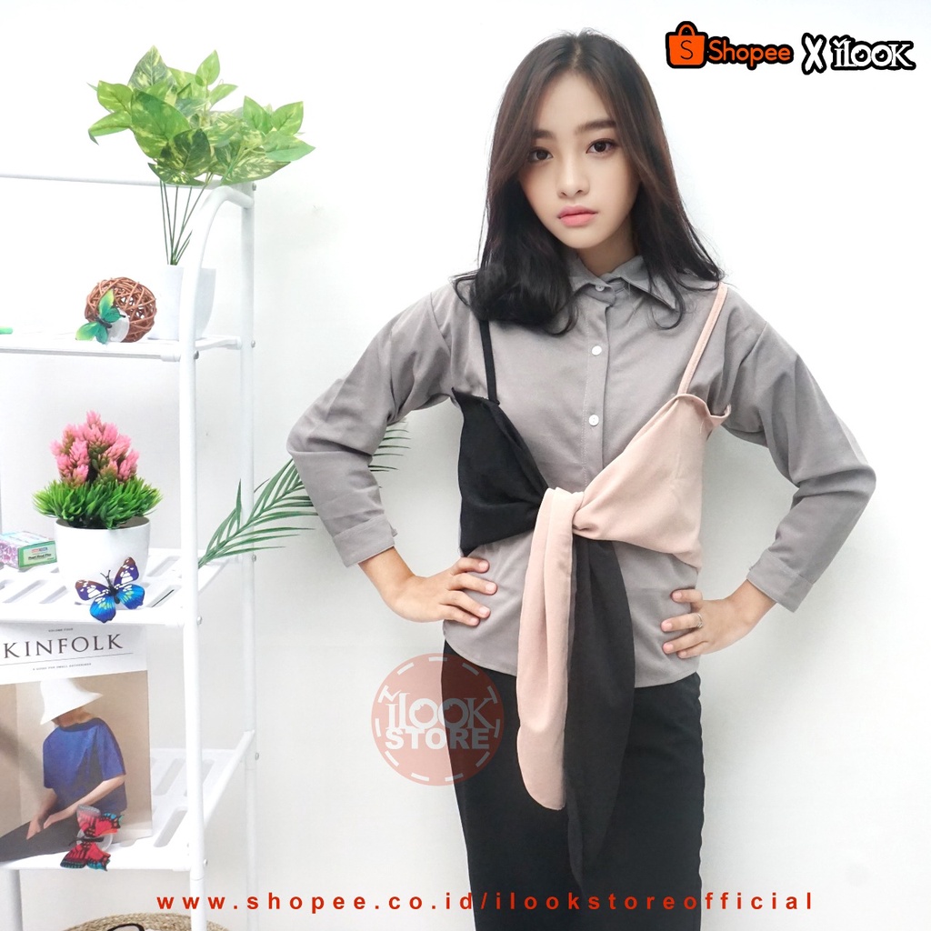ilook | Rosi Top | Atasan Blouse Rosi | Magnolia Top | Blouse Muslim Korean Style-ROSI TOP -  ABU