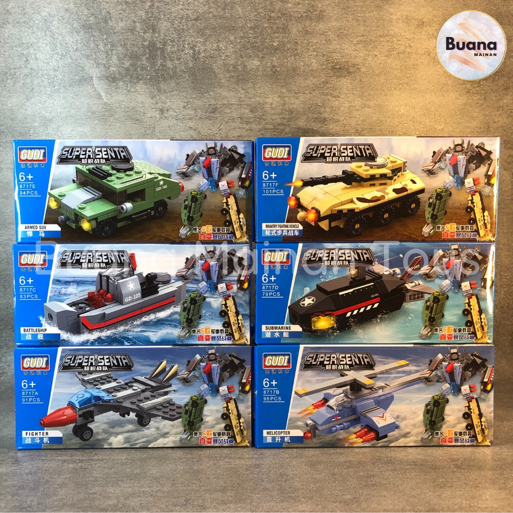 BRICK GUDI SUPER TRANSFORM AUTOBOT SET MAINAN EDUKASI ANAK BRICKS 8717 ROBOT PERANG