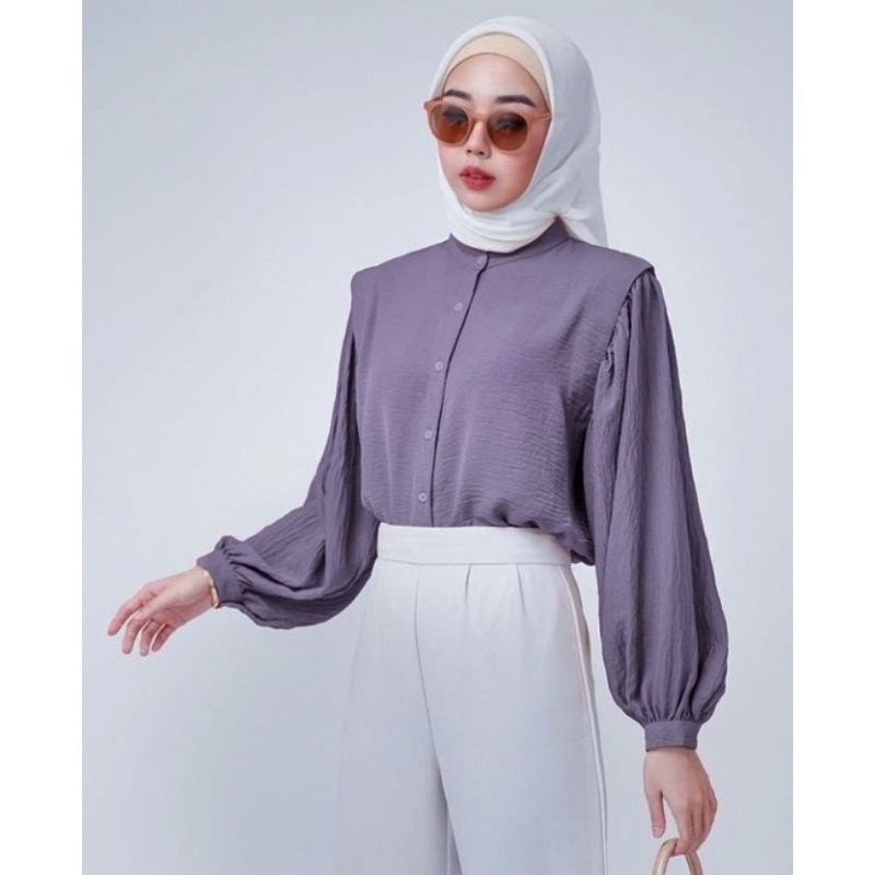 Aisa Blouse Crinkle Premium Kemeja Formal Kerja / Crinkle Blouse Shanghai-AISA NEW TARO