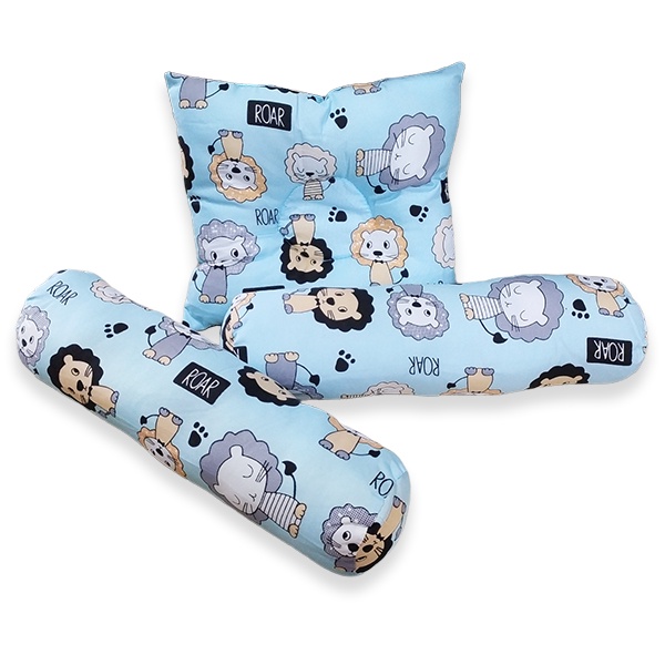 Bantal Guling Bayi Set 1 Bantal Peyang dan 2 Guling Bayi Motif Karakter