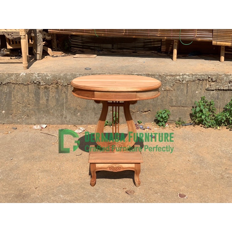 MEJA BIOLA KAKI GARENG KAYU MAHONI MEJA KECIL MEJA MINIMALIS MEJA DEKORASI PELAMINAN