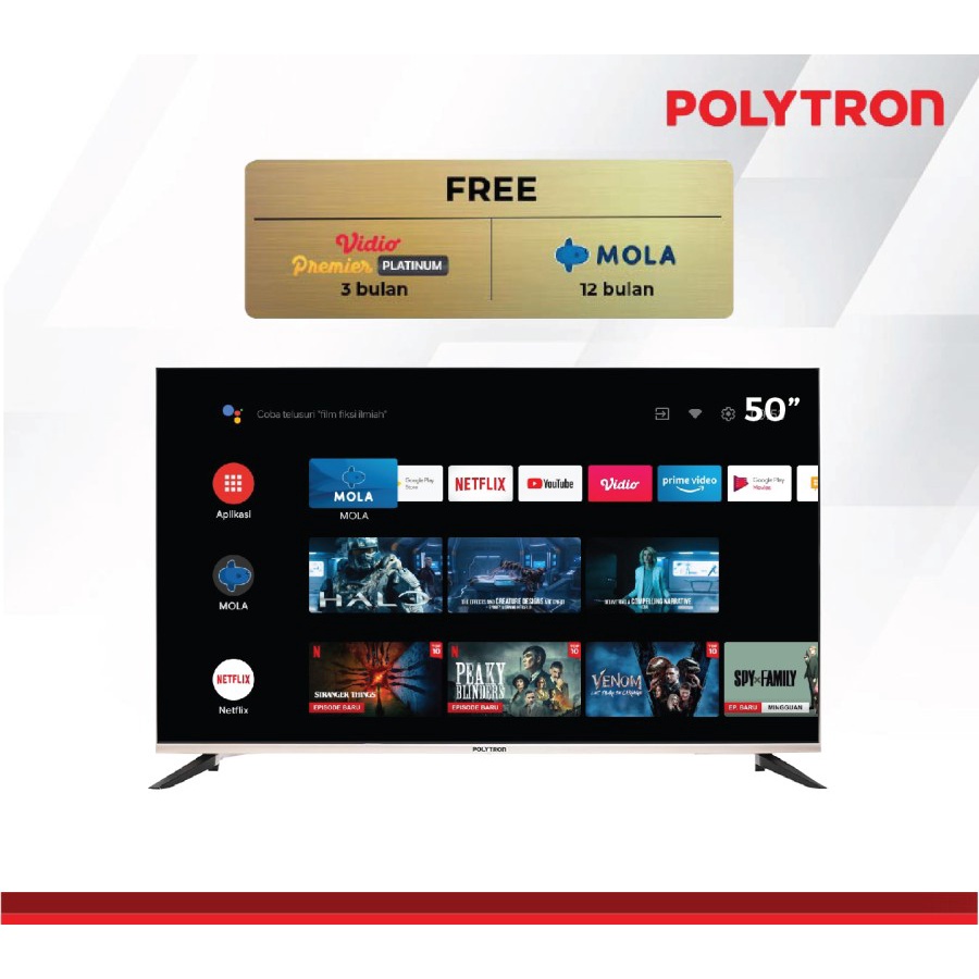 POLYTRON PLD 50UG9959 4K HDR Smart Android TV 50 inch