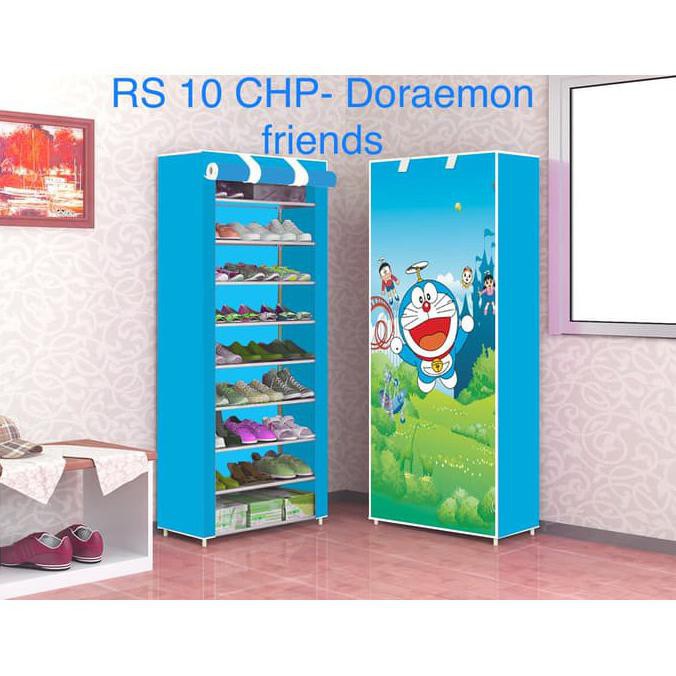 Dora Emon Lemari Sepatu Plastik Rak Sepatu Plastik 10 Susun