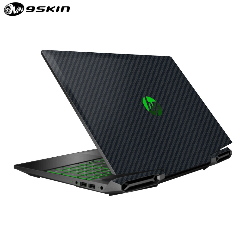 9Skin - Premium Skin Protector for HP Gaming Pavilion 15 - Vinyl Black Carbon