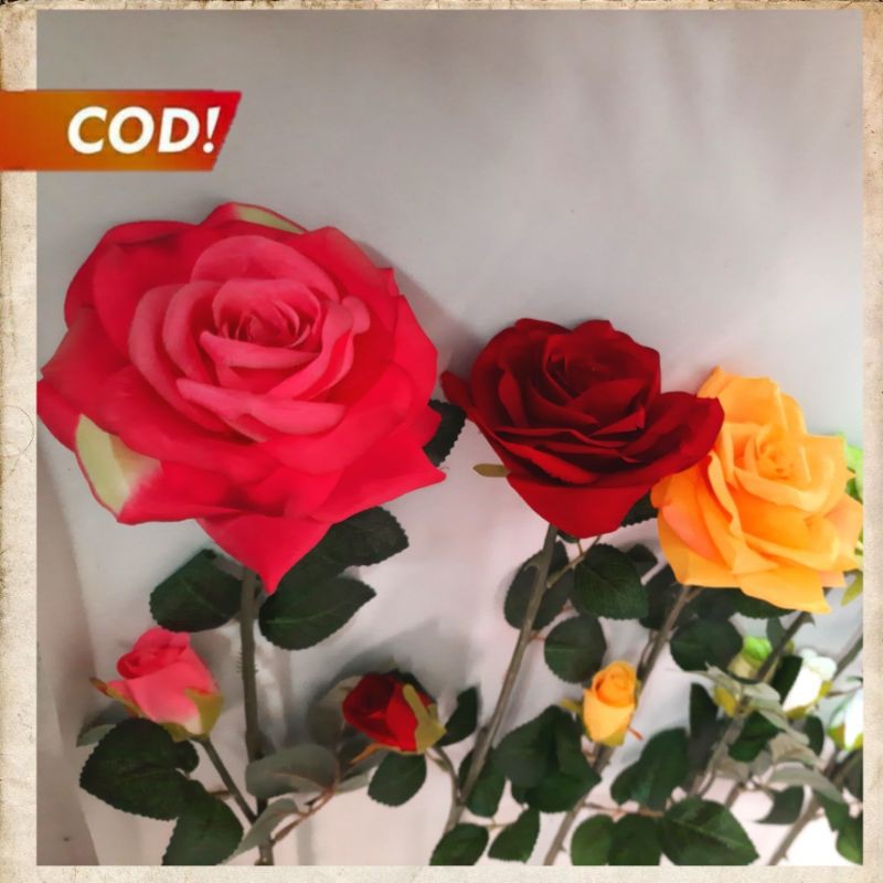 Bunga plastik mawar besar artificial-8