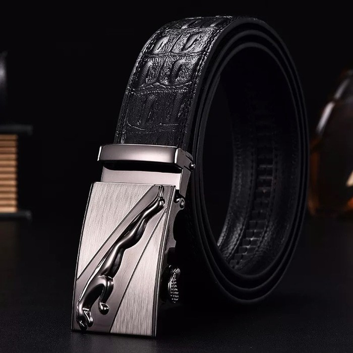 Ikat Pinggang Kulit Sabuk Pria Gesper Rel Automatic Buckle JAGUAR 01