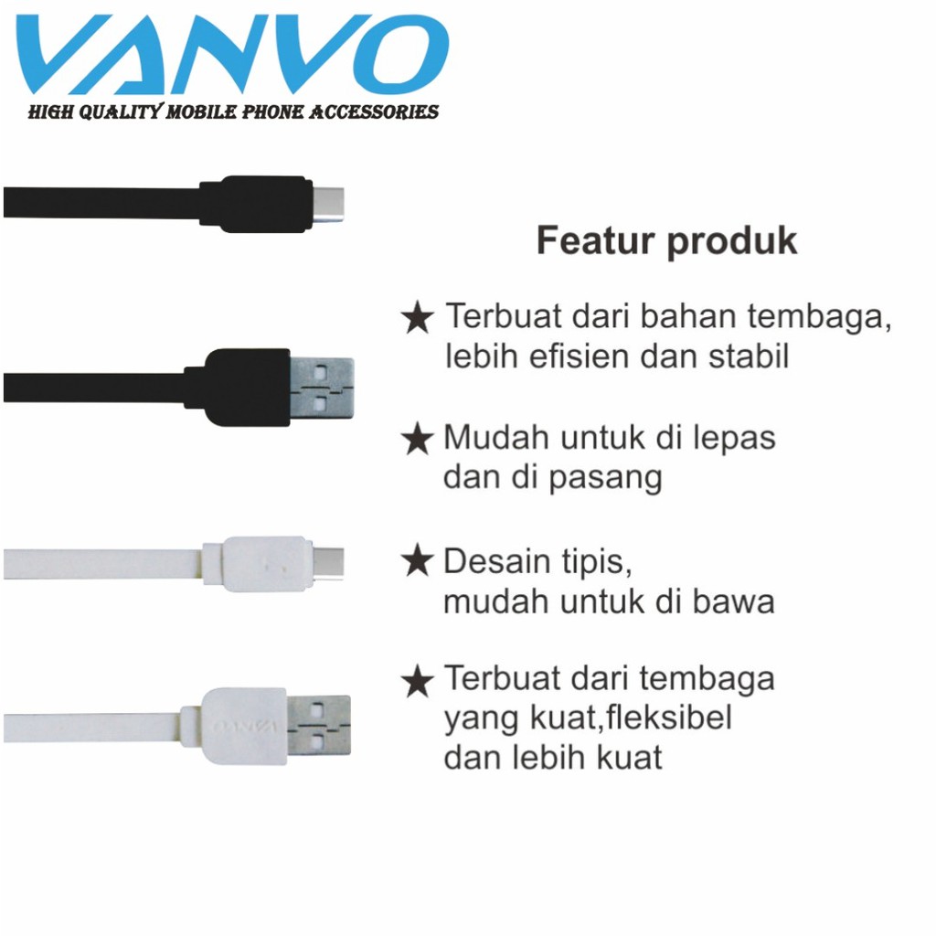 KABEL USB VANVO KDVG-01 TYPE C TRANSFER DATA CHARGING