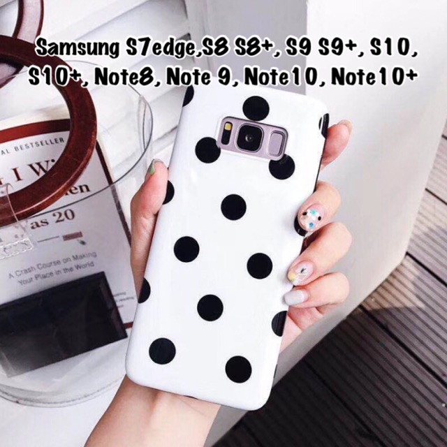 Polkadot Glossy Soft Case Samsung S7edge S8 S8+ S9 S9+ Note8 9 S10 S10+ Note10 Note 10 plus S7 edge