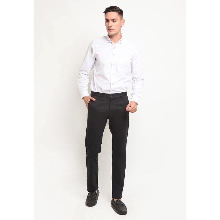 LARUSSO Celana Panjang Pria Chinos Slimfit Stretch -  Black WG43RAMAYANA JAKTIM