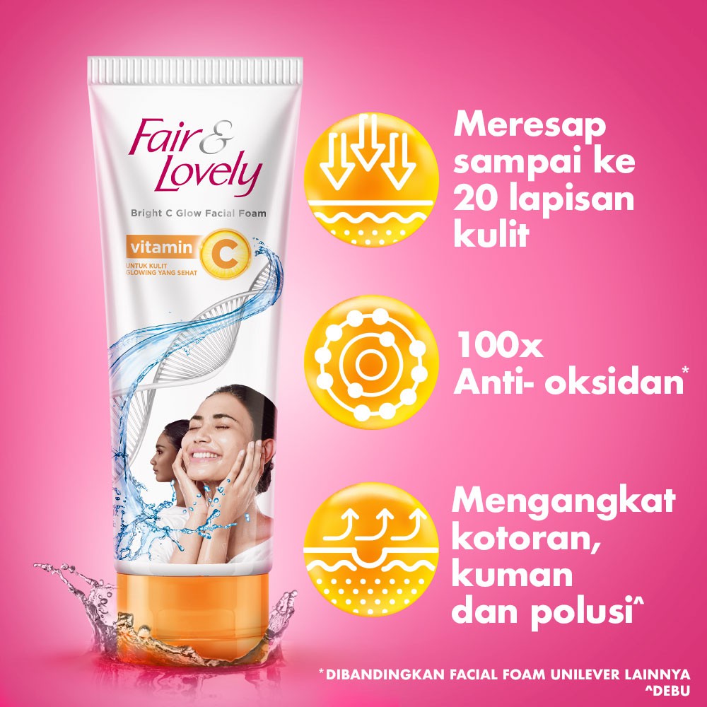 ★ BB ★ Fair &amp; Lovely Bright C Glow Facial Foam 9gr | Glow &amp; Lovely Vitamin C Facial Foam