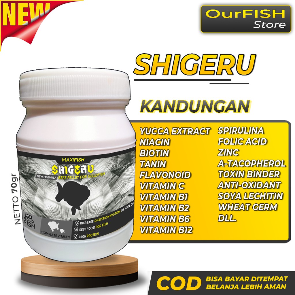 OURFISH - Pakan Ikan Mas Koki Shigeru Goldfish Oranda Ranchu Ryukin Rancu Mutiara Koi Blitar