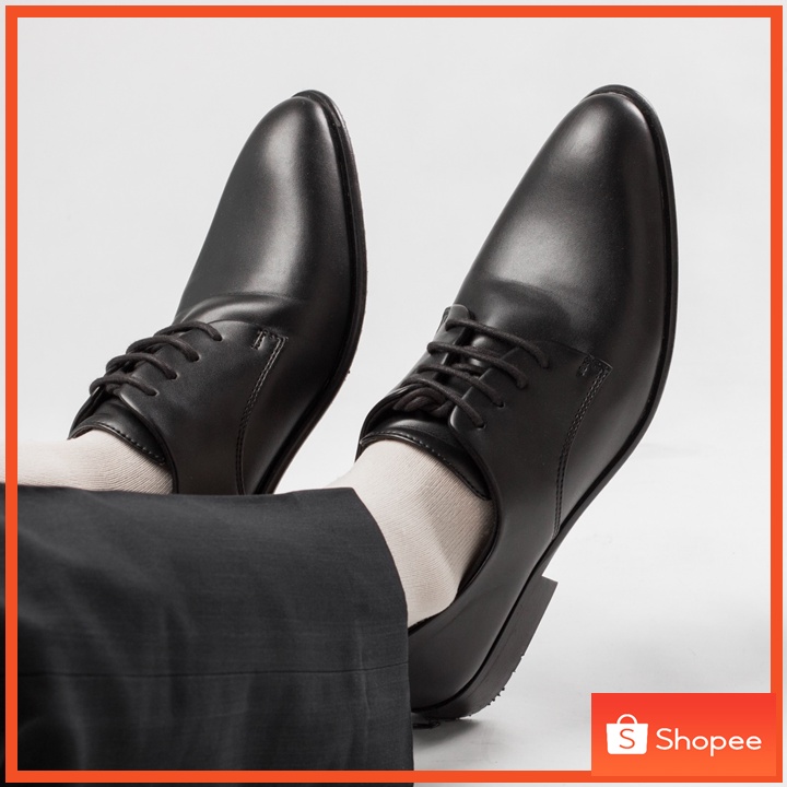 Sepatu Pantofel Pria Kulit Formal Kantor Kasual Kerja Kuliah Pantopel - Oxford Black