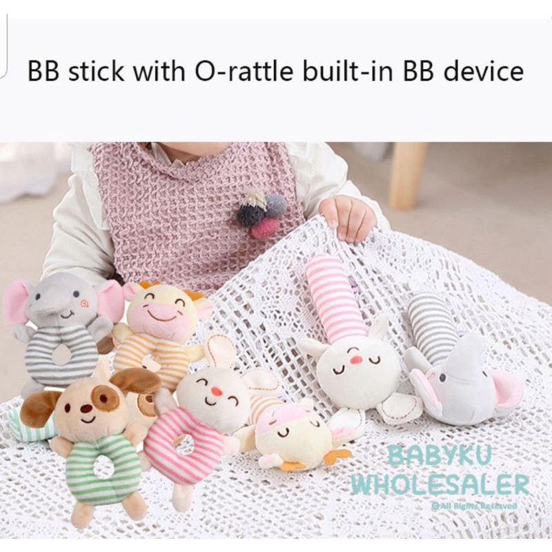 Rattle stick boneka tangan mainan bayi / Mainan musikal bayi