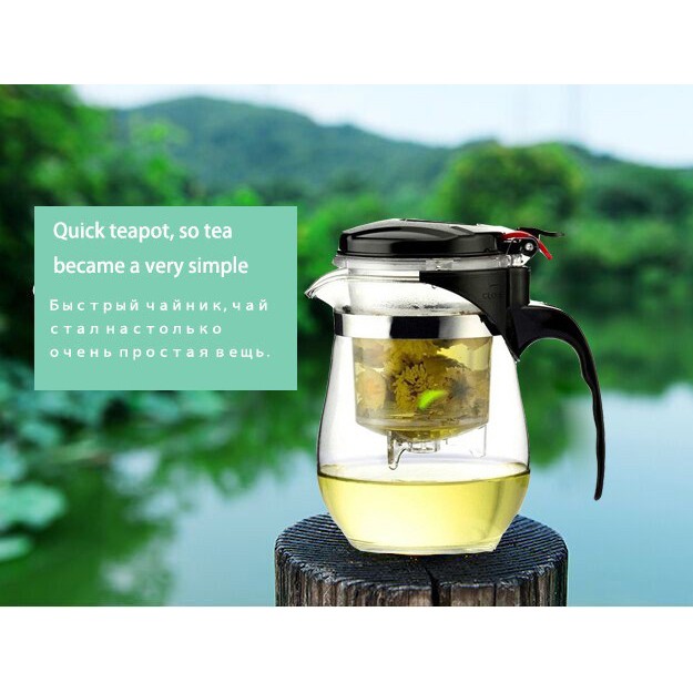 Teko Pitcher Kaca dengan Saringan Infuser Teh / Teko Teh dengan Saringan