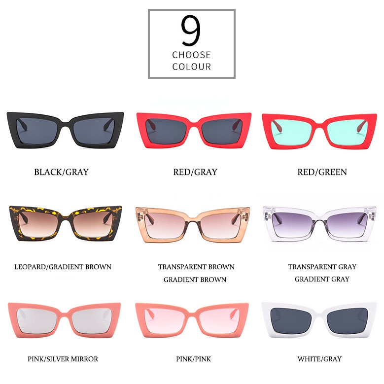 •OKEY BELI•KC404 Kacamata Hitam Wanita Kaca Mata Kotak Vintage Sunglasses Gaya Korea Import Murah-1