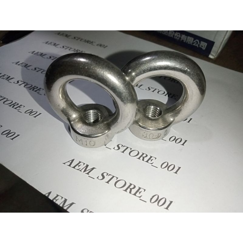 EYE NUT M10-1.5 STAINLESS 304 A2-70