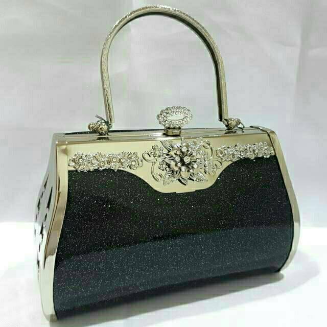 Tas Pesta Farnell BESAR Wanita Diamond  2818 Clutch Kondangan Cantik Glitter Glossy