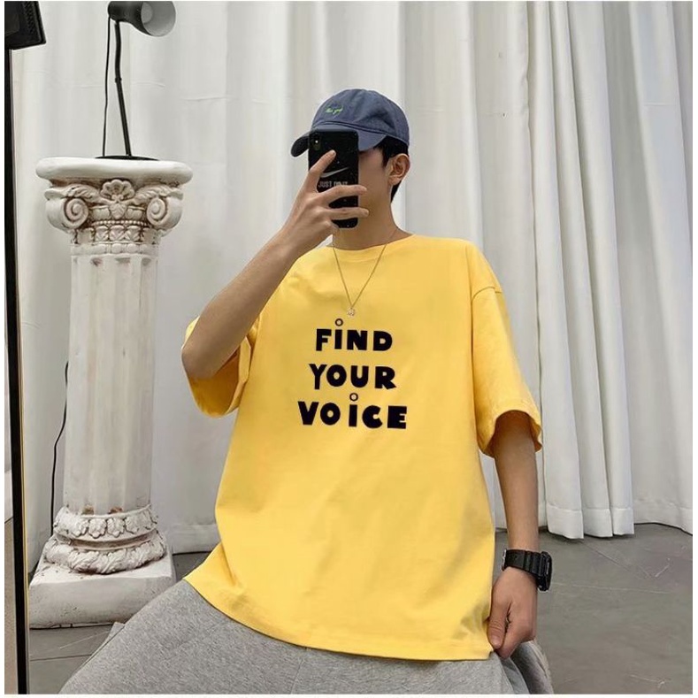 Kaos BIGSIZE (size M - 6XL) FIND YOUR VOICE Korean Style Harajuku Hangeul Hangul Jepang Oversize Korean T shirt Jumbo Oblong Loose Pria Wanita 6XL 5XL 4XL 3XL 2XL XL L M XXXXXL