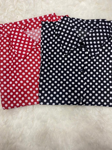 atasan wanita baju polkadot / top murah untuk wanita / kemeja / kemeja kantor