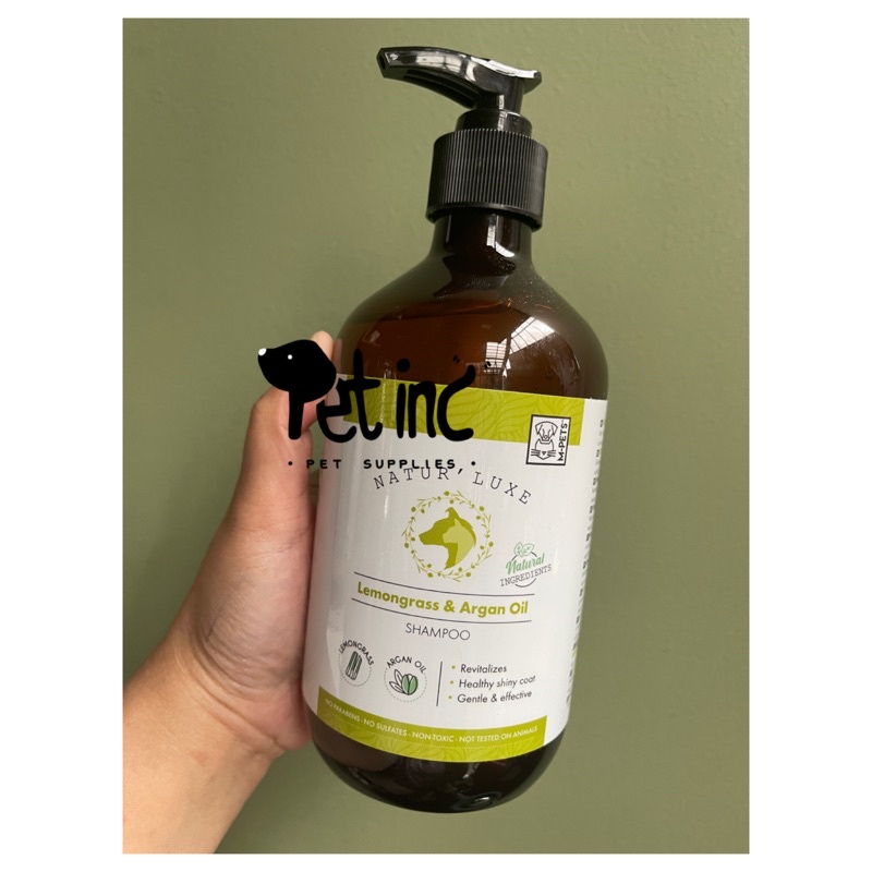 Natur luxe lemongrass and argan oil pet shampoo 500ml (sehat dan tebal)