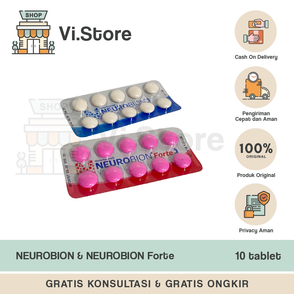 Neurobion (putih) dan Neurobion Forte (pink) 1 Strip