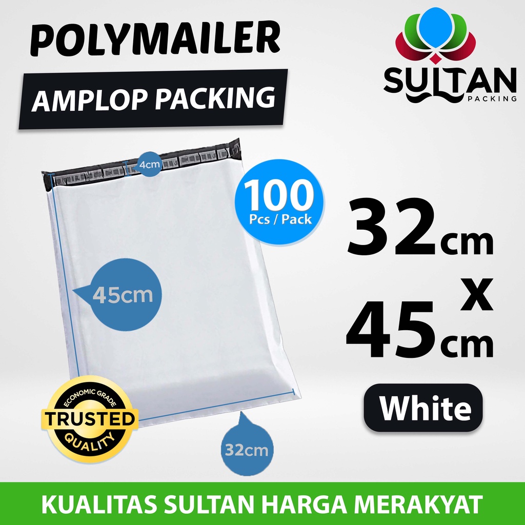 

Polymailer Pack White 32cm x 45cm Termurah Amplop Plastik Packing Olshop Ekonomis