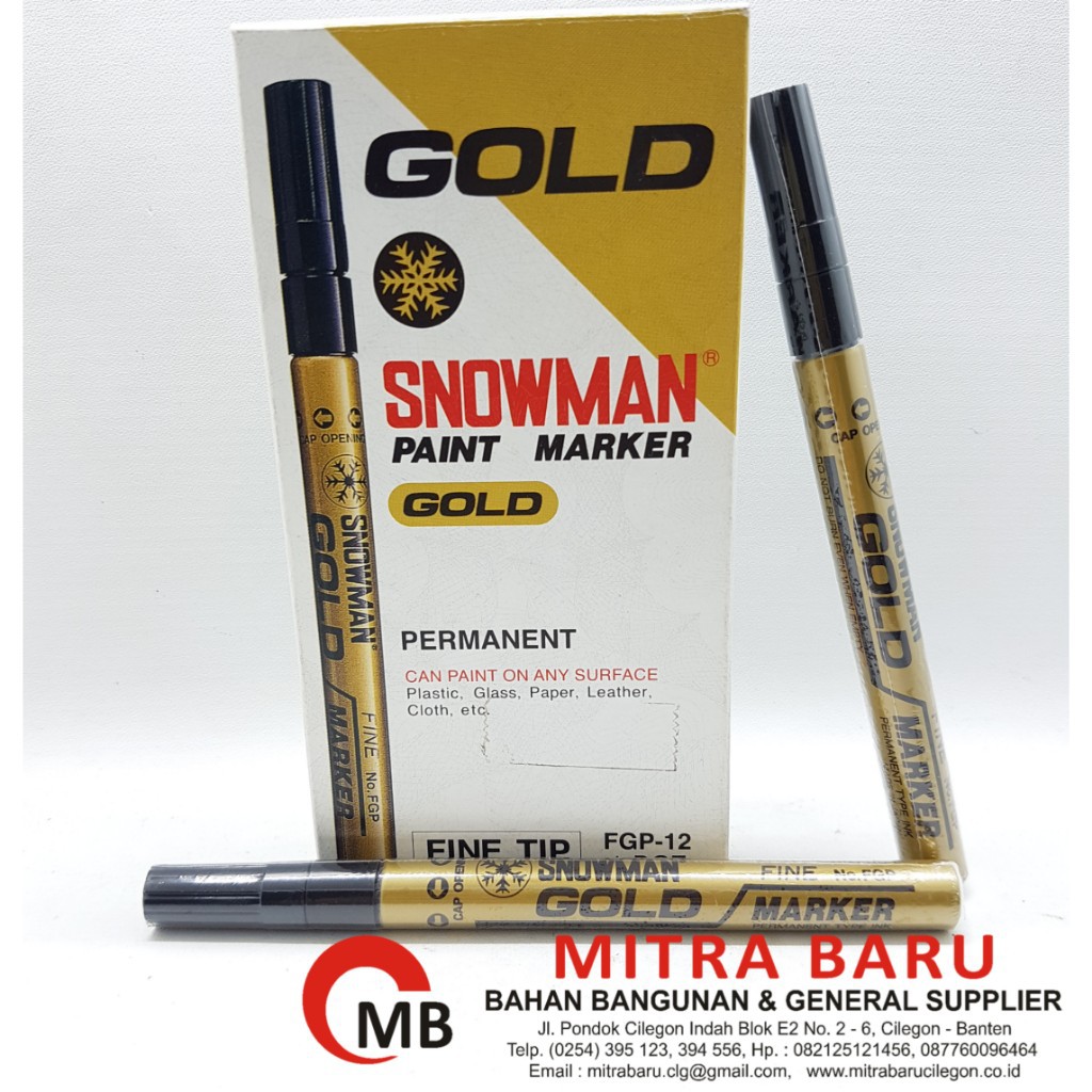 

Snowman Spidol Permanent Paint Marker Gold / Emas FGP-12