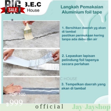 LAKBAN WaTerPROOF! ANTI BOCOR ALUMUNIUM FOIL BUTYL SUPER  TAPE . TERLARIS!