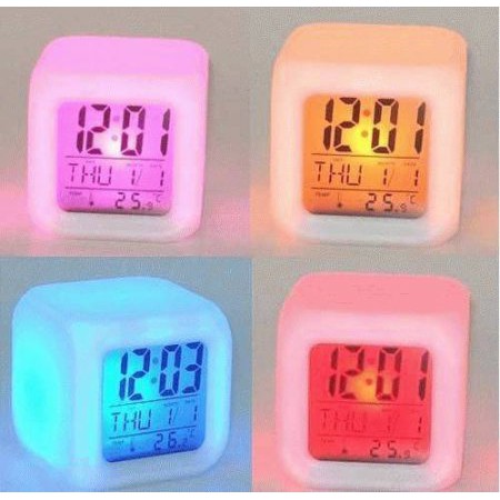 Jam Weker LED Moody Alarm Jam Beker Mini Kotak Lampu Led Digital Moody Clock