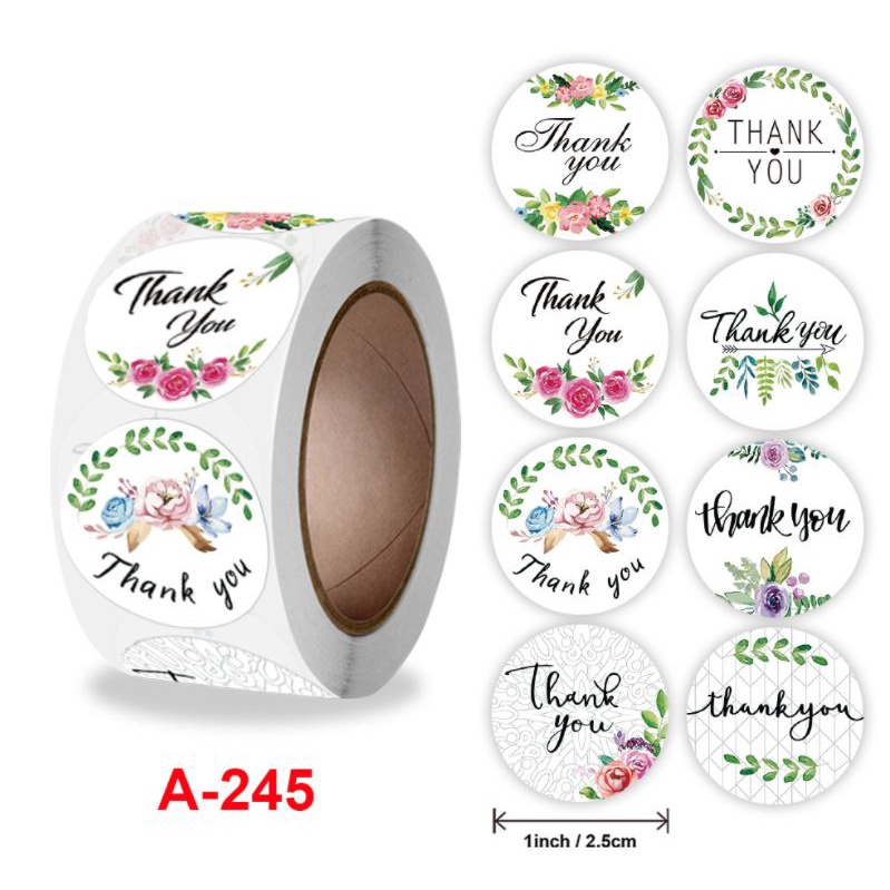 

Sticker Stiker Roll Label Cookies Kue Permen Goodie THANK YOU 49