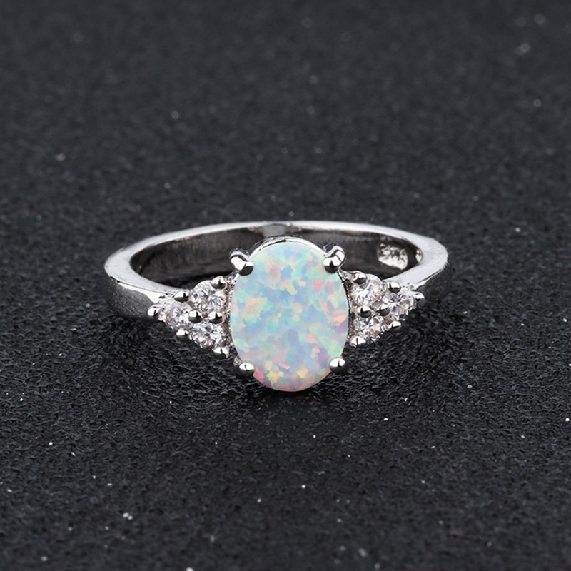 Cincin Batu Opal Bulat Warna Putih Untuk Perhiasan