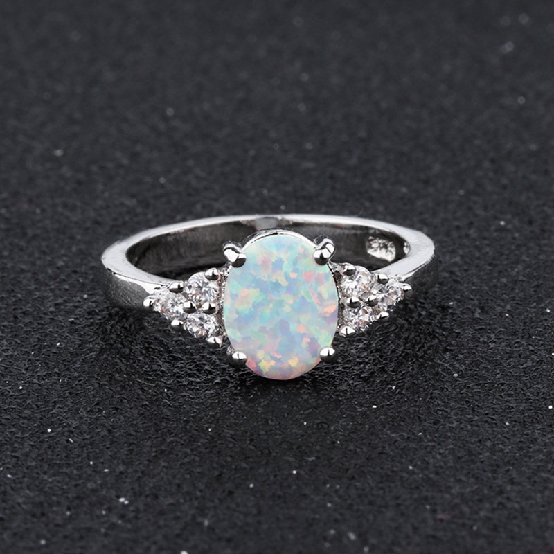 Cincin Batu Opal Bulat Warna Putih Untuk Perhiasan