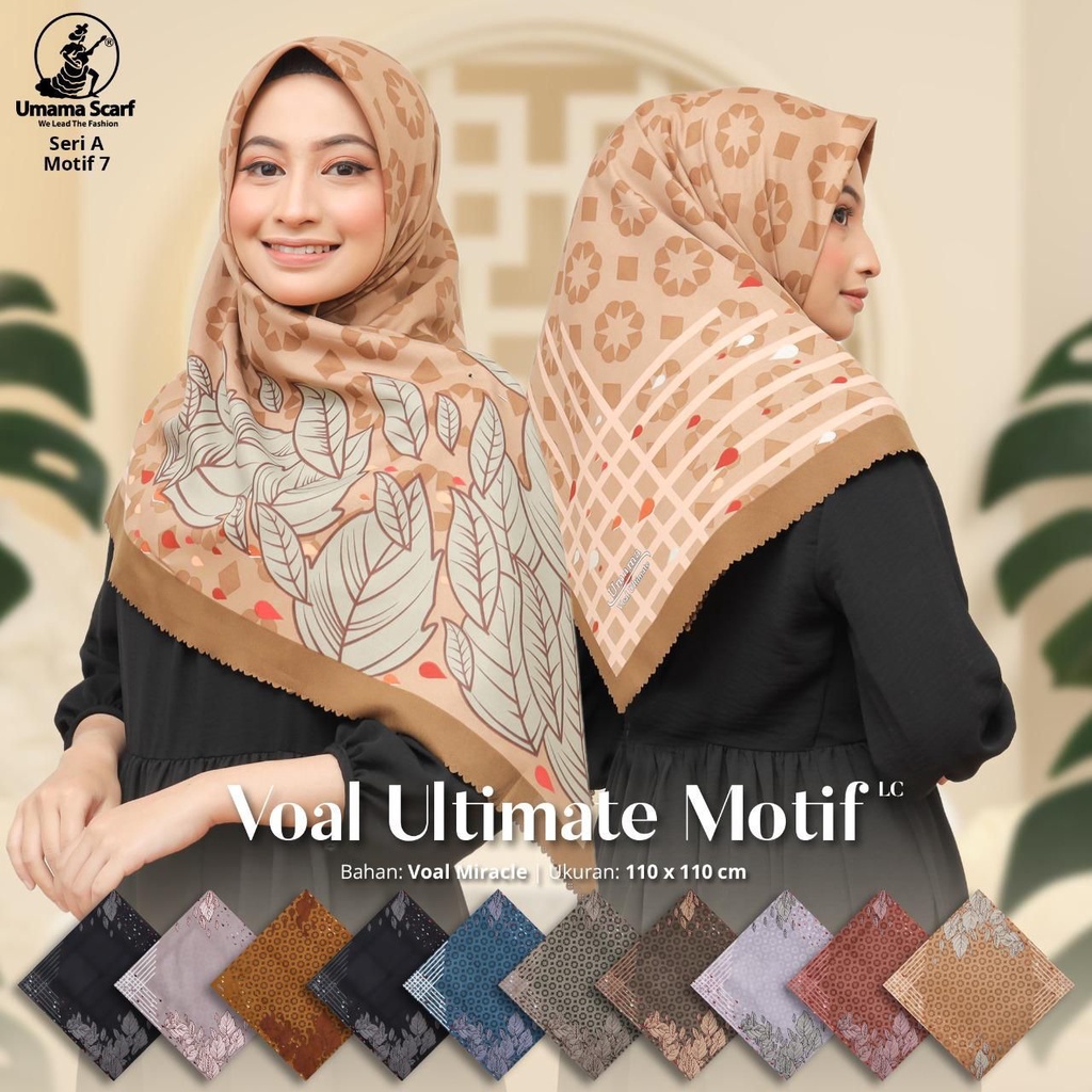 (Motif Baru) Jilbab segiempat VOAL ULTIMATE MOTIF LC by Umama Scarf/Hijab Voal Ultimate Motif Laser 