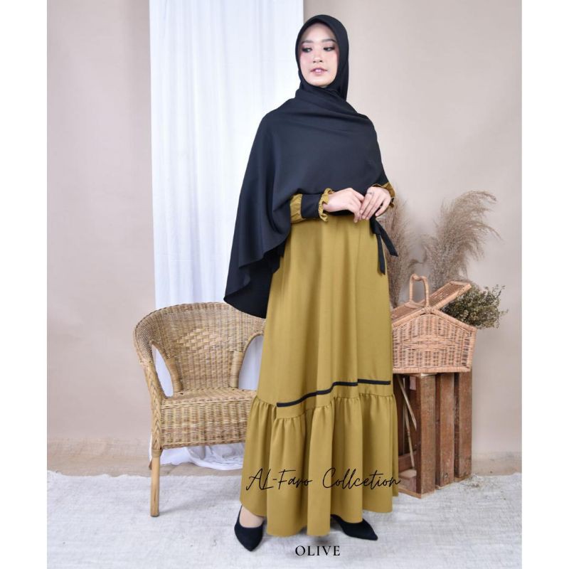 Maharani Set Hijab/ Casual Dress/ Setelan Gamis/ Gamis Polos/ Gamis Murah/ Gamis Ity Crep/ Bisa COD