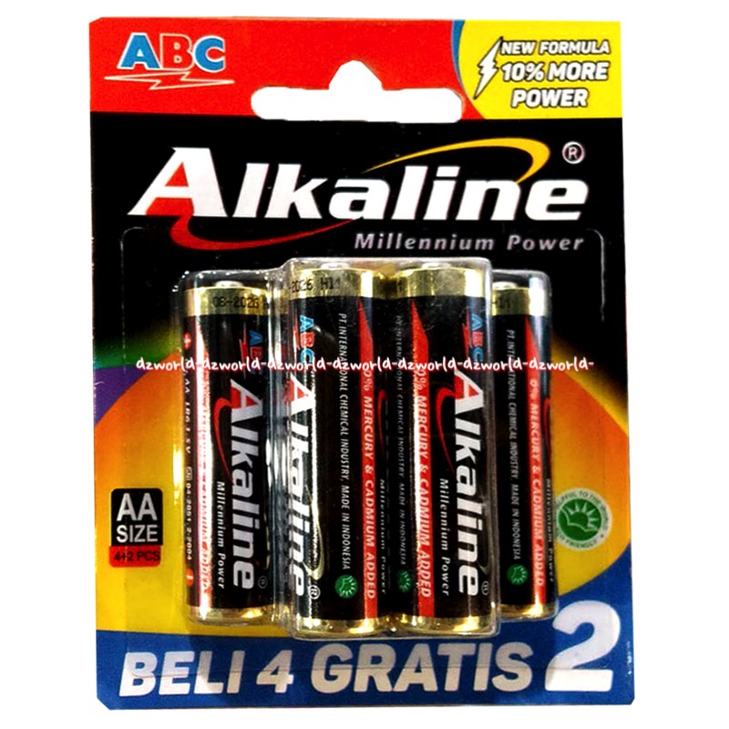 ABC Alkaline MillenniumPower AA Baterai AA Beli 4 Gratis 2 Batrai Jam Dinding A2 Battery Batre Batu Battrai ABC Alkalin