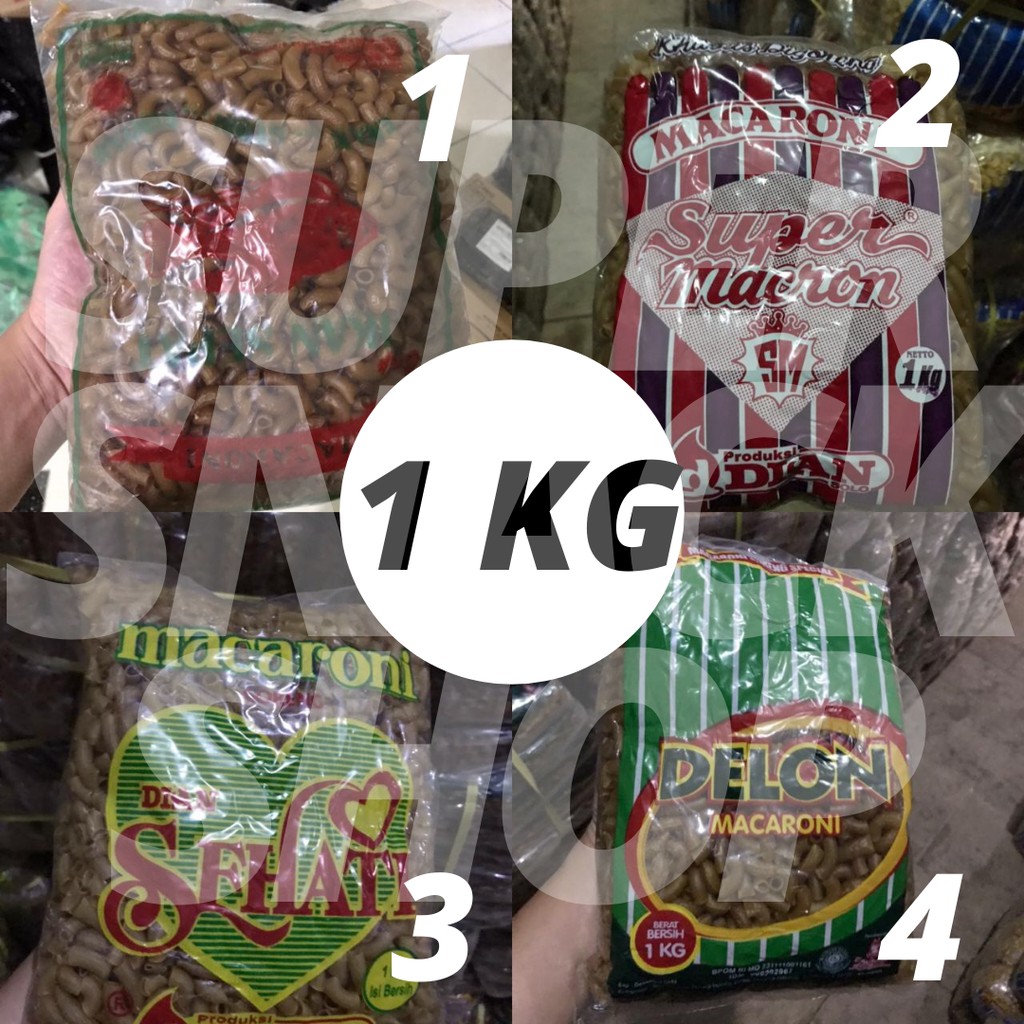 MAKRONI MEKAR MURAH / MAKRONI MURAH / MAKARONI MENTAH /  MAKARONI MEKAR COKLAT ANEKA 1 KG