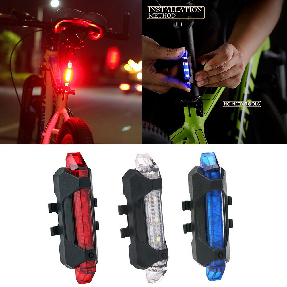 Lampu Sepeda LED Belakang Rechargeable USB Waterproof