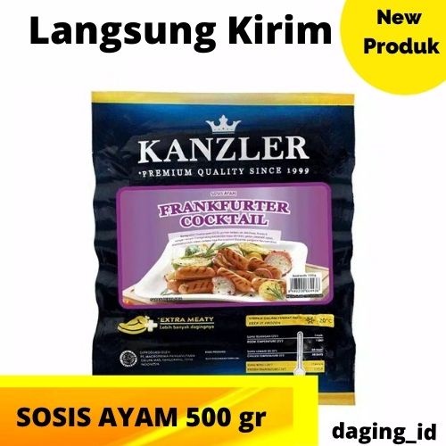 

SOSIS KAZLER / SOSIS KENZLER / SOSIS JUMBO / SOSIS SAPI / SOSIS BAKAR RASA AYAM PREMIUM 500 gr
