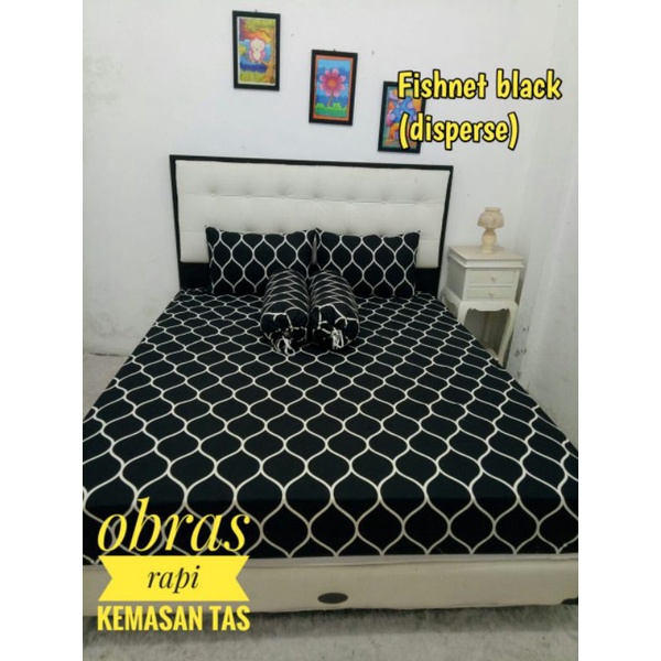 SPREI HITAM PUTIH SPREI,Sprei Aesthetic,,HOMEMADE SPREI 180X200