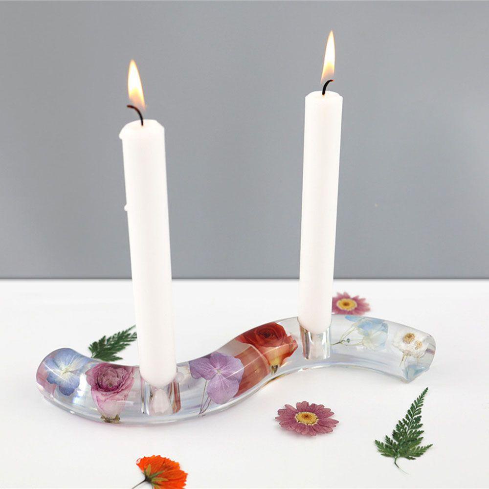 Preva Candle Holder Cetakan Silikon Alat Pembuat Rumah DIY Epoxy Resin Mold