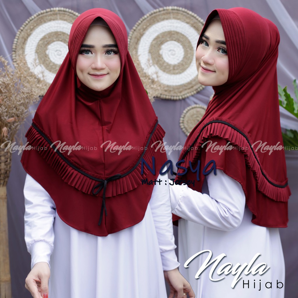 Jilbab Instan Jersey Premium Kerudung Instan Rempel Nasya Hijab Model Bergo Terbaru 2020 Nayla Hijab