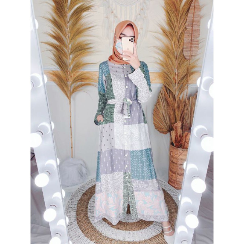 Gamis Hafizah Maxi Motif