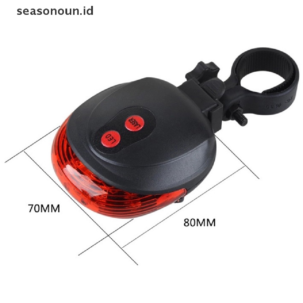 【seasonoun】 2 Laser +5 LED Rear Cycling Bicycle Bike Tail Safety Warning Flashing Lamp Light .