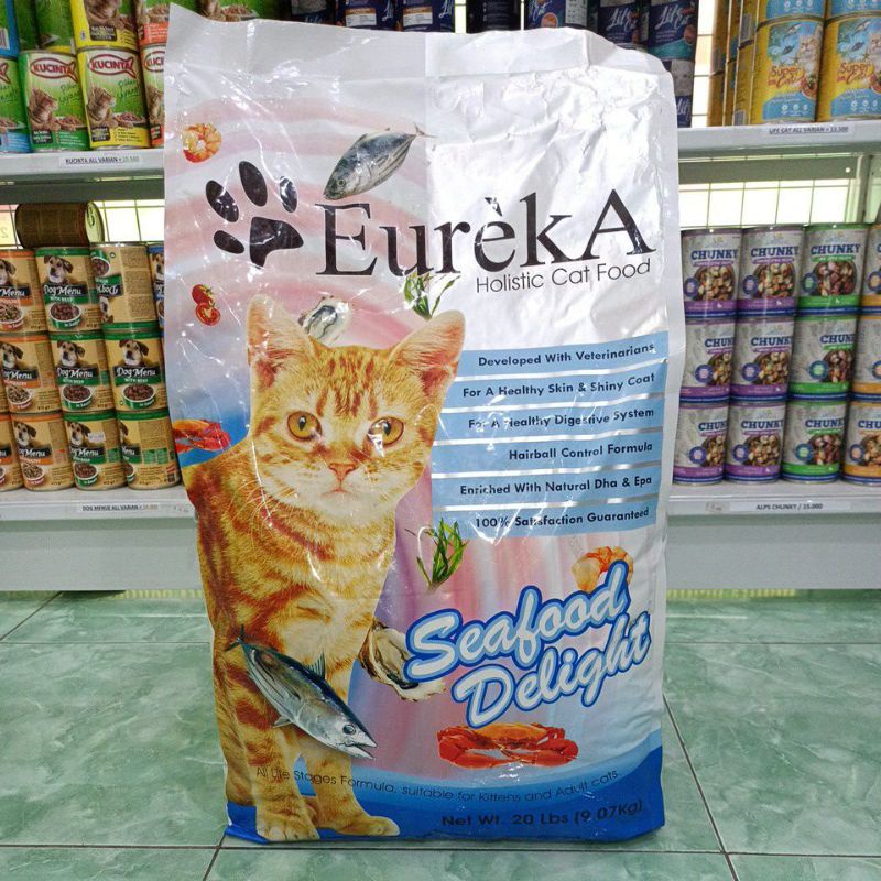 GRAB/GOJEK EUREKA SEAFOOD ALL LIFE STAGES 9.07KG FRESHPACK/ MAKANAN KUCING EUREKA