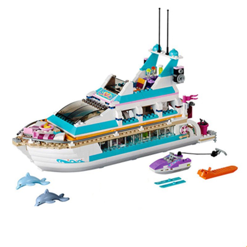 Mainan Lego Building Blocks Brick Toys For Children  Girls Dolphin Cruiser Large Yacht Club Cruise